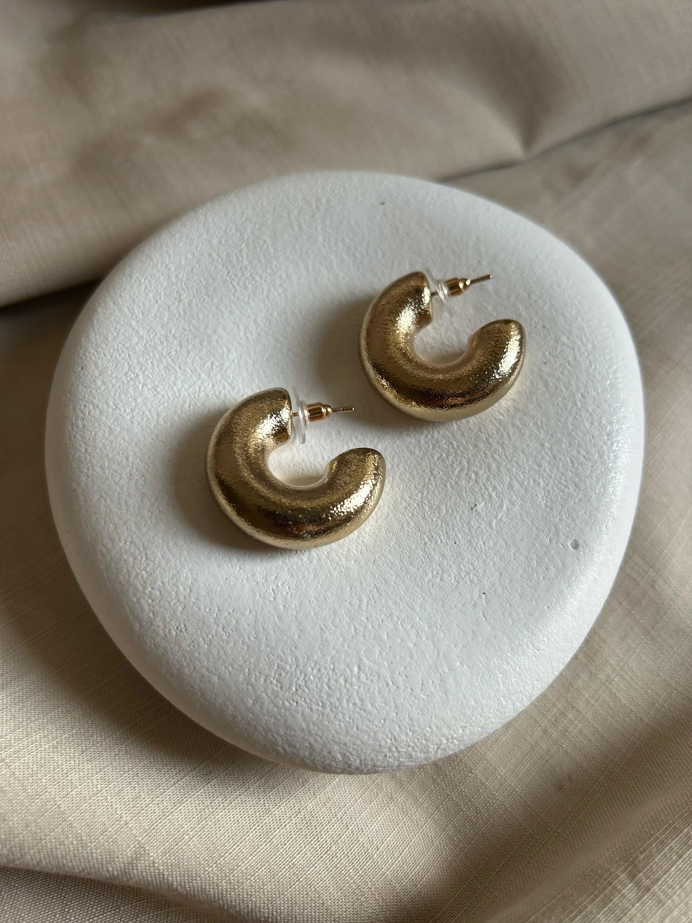 Chunky Hoop Earrings, Bold Gold Earrings, Trendy Earrings, Statement Gold Earrings