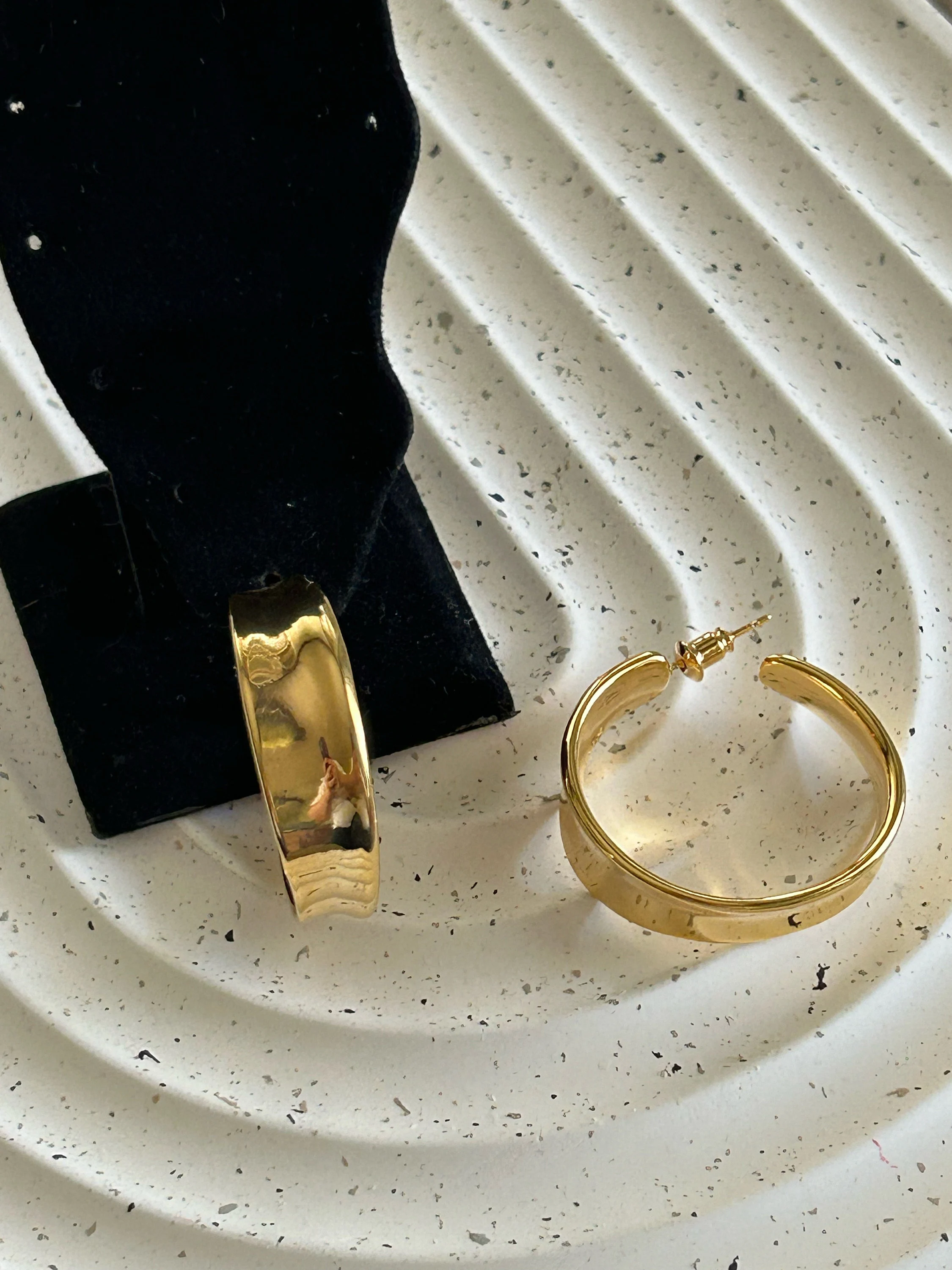 Chunky Gold Huggie Hoops